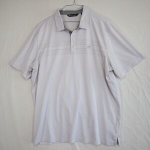 Travis‎ Mathew Polo Shirt Mens 2XL XXL Golf Casual White Short Sleeve